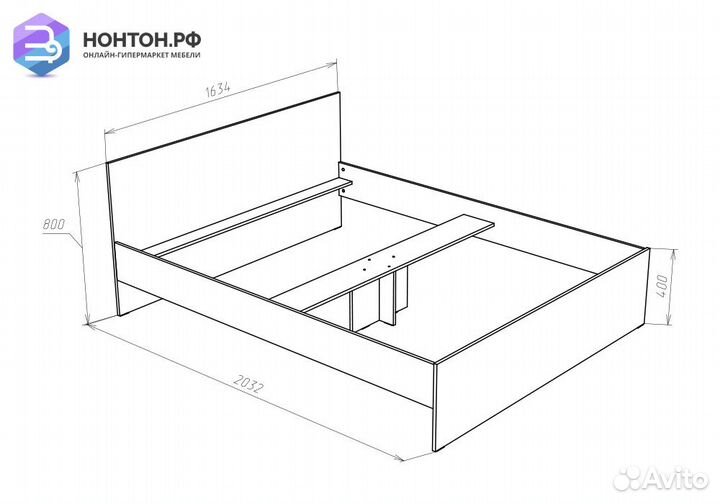Кровать Николь дуб сонома
