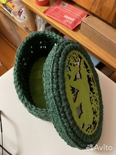 Корзинка джутовая Медведь