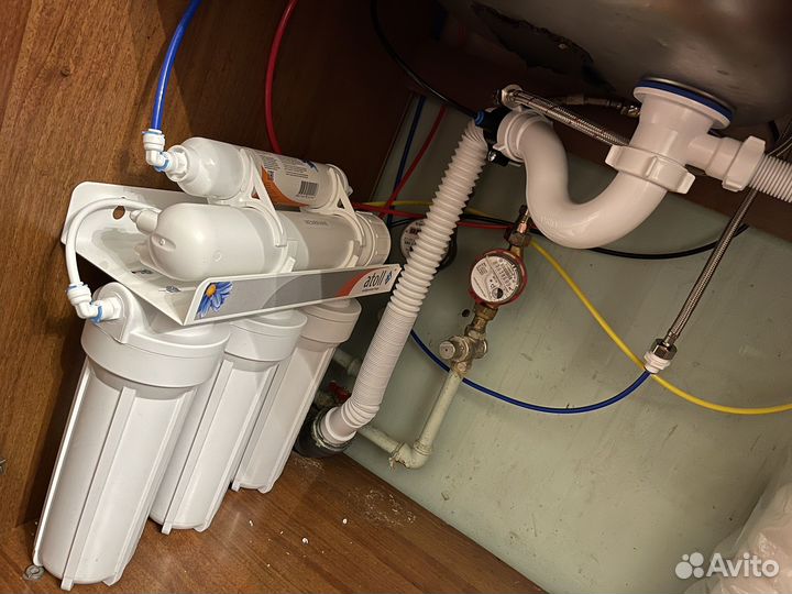 Установка фильтра для воды. Atoll, Барьер, Гейзер