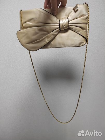 Клатч атласный бежевый