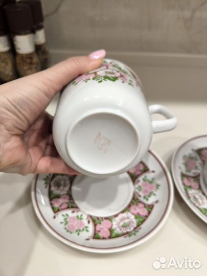 Чашка с блюдцем СССР Вербилки дфз