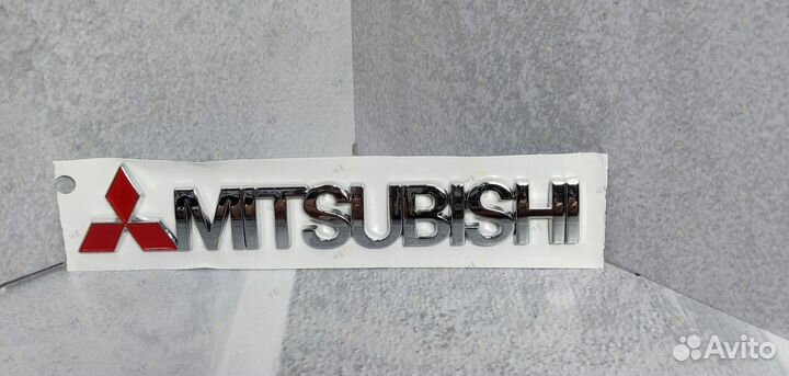 Шильдик Наклейка Mitsubishi хром 150 / 20 мм