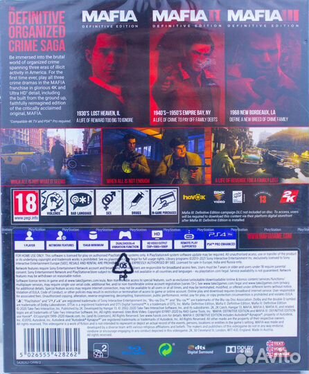 Диск для PS4 Mafia: Trilogy Новый