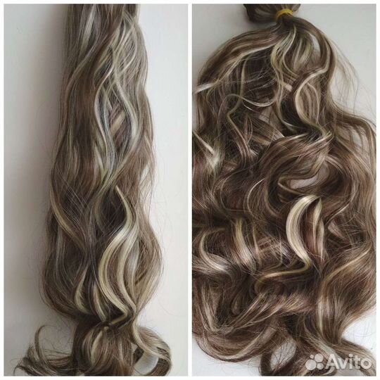 Накладные термо Волосы на Заколках, Хвосты, Челки