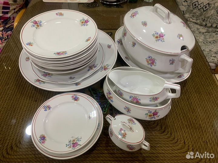 Столовый сервиз Дулево Полевой цветок (СССР, 1955)