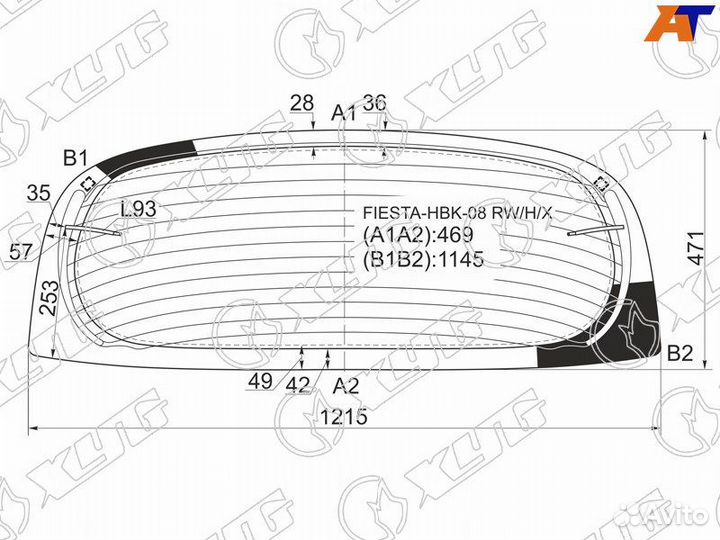 Стекло заднее Ford Fiesta 6