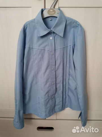 Рубашка школьная голубая