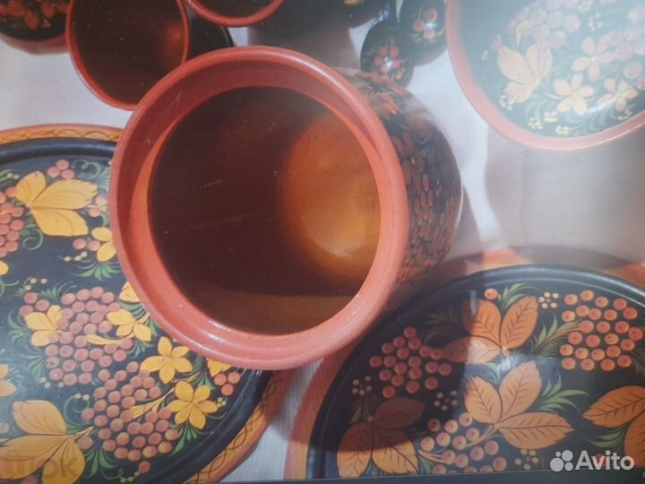 Набор деревянной посуды хохлома СССР