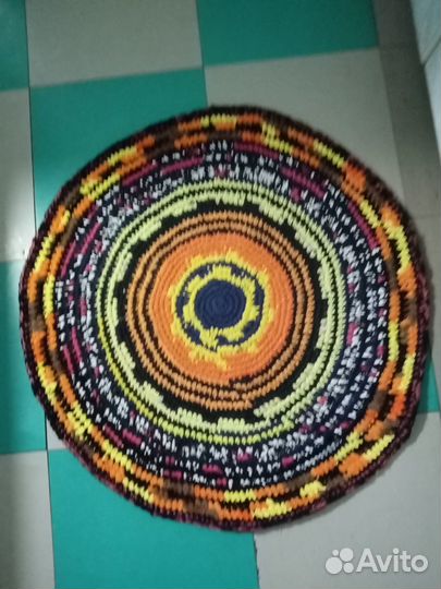 Коврик вязаный из трикотажа