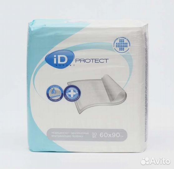 Пелёнки одноразовые iD Protect, 60x90, 30 шт