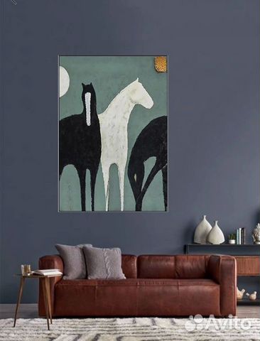 Картина с лошадьми маслом на холсте