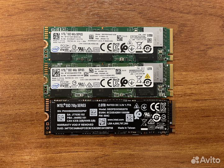 Накопители SSD NVMe M.2 б/у большой износ