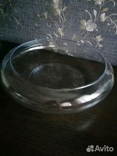 Ваза круглая, большая, толстое стекло
