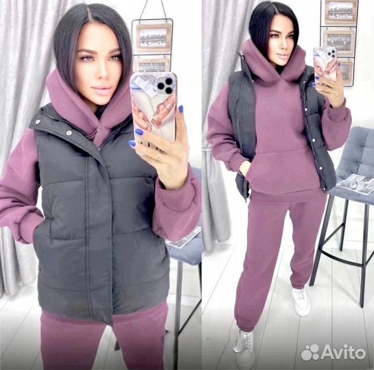 Женский спортивный костюм с жилеткой SamSam 42-50