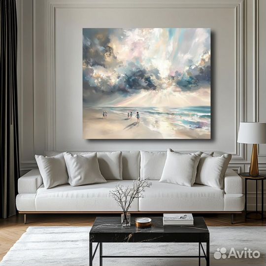 Картина маслом Дети на пляже
