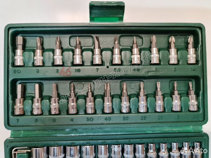 Набор инструментов, набор ключей, головок 46 шт