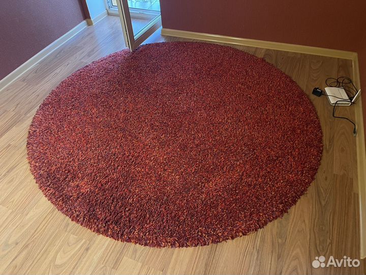 Ковер Икеа Шегги бордовый круглый d200 см