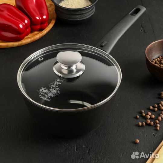 Ковш «Традиция», 1,5 л, стеклянная крышка, съёмная