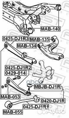 Рычаг подвески 0425-DJ1R2 0425-DJ1R2 Febest