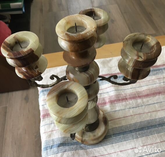 Подсвечник, канделябр на 5 свечей из камня