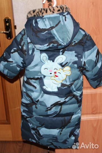 Зимний комбенизон из пуха. Рост 62-74см