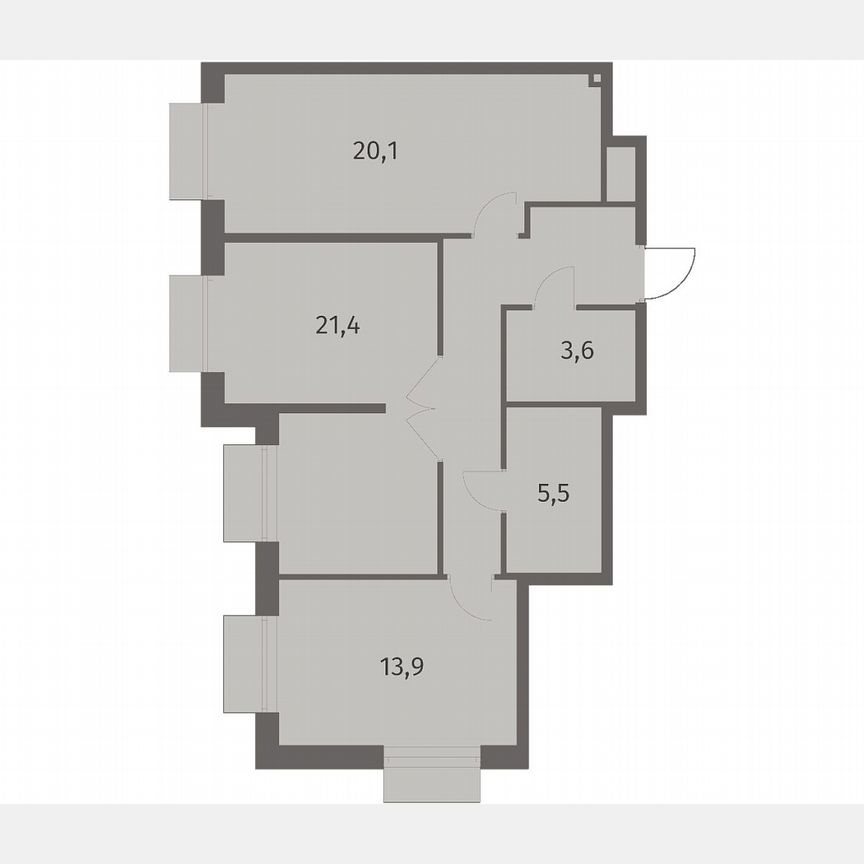 2-к. квартира, 75,9 м², 4/8 эт.