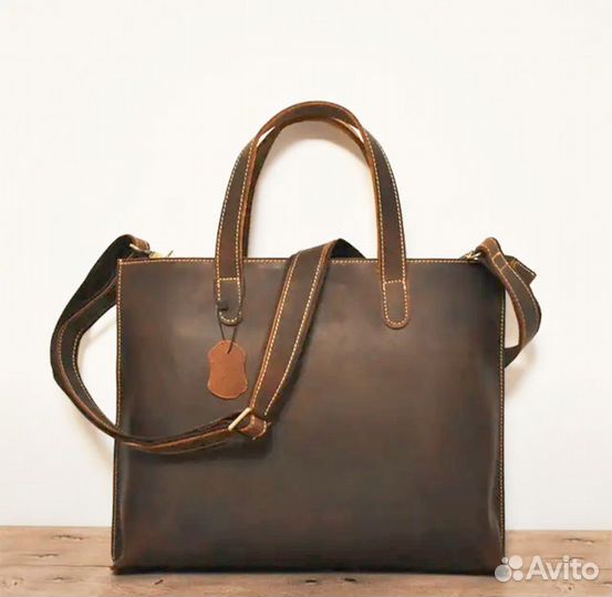 Мужская кожаная деловая сумка