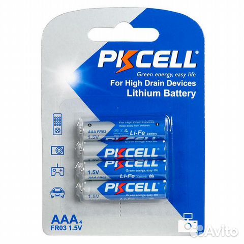 Батарейка (литиевый элемент питания) pkcell 1,5 В