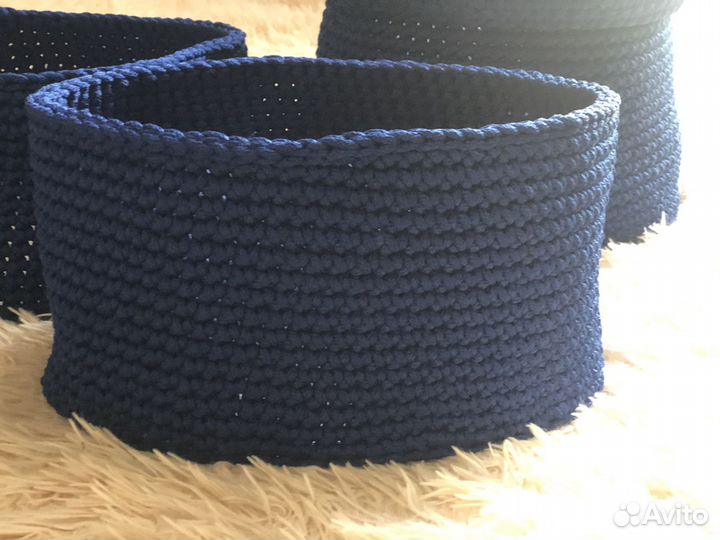 Вязаные корзинки