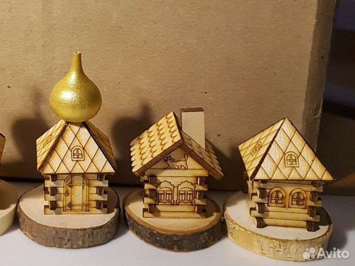 Домик из дерева для декора или поделок