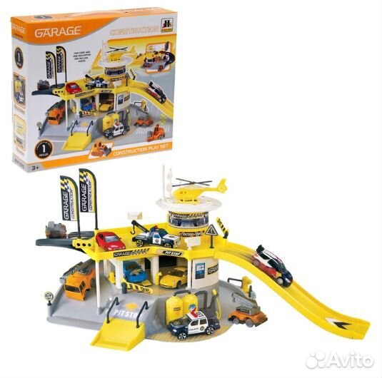 Игровой набор «Стройплощадка», 2 уровня, вертолетн