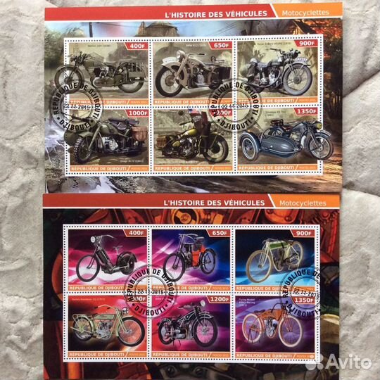 Блоки марок. мотоциклы и велосипеды мира