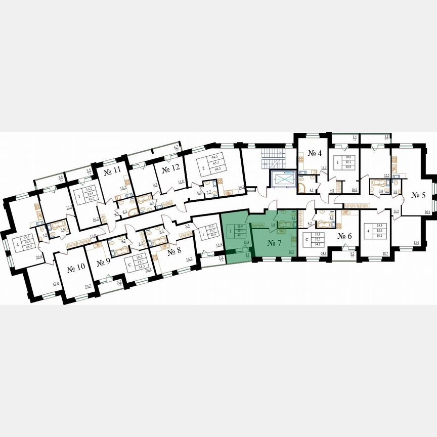 1-к. квартира, 40,7 м², 2/8 эт.