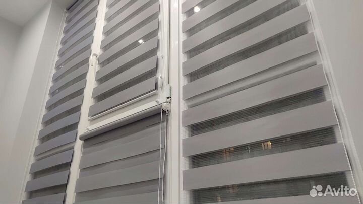 Жалюзи рулонные шторы день-ночь блэкаут