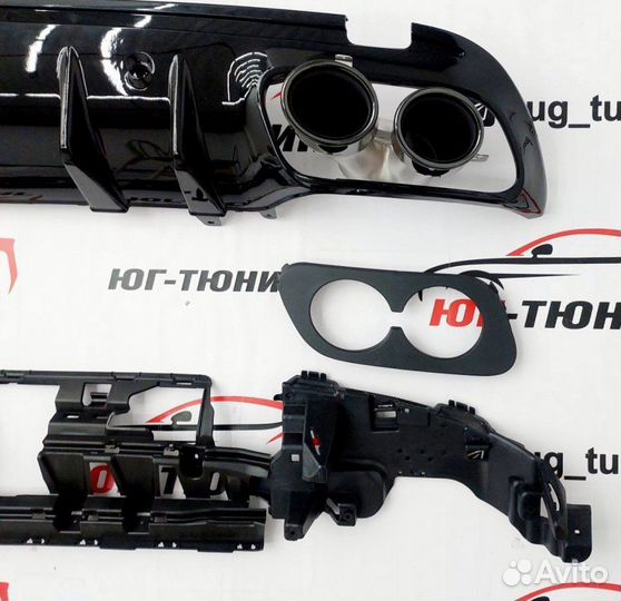 Диффузор c-class w205 с43 amg стиль 2019 черные