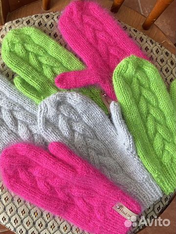 Варежки из пуха норки