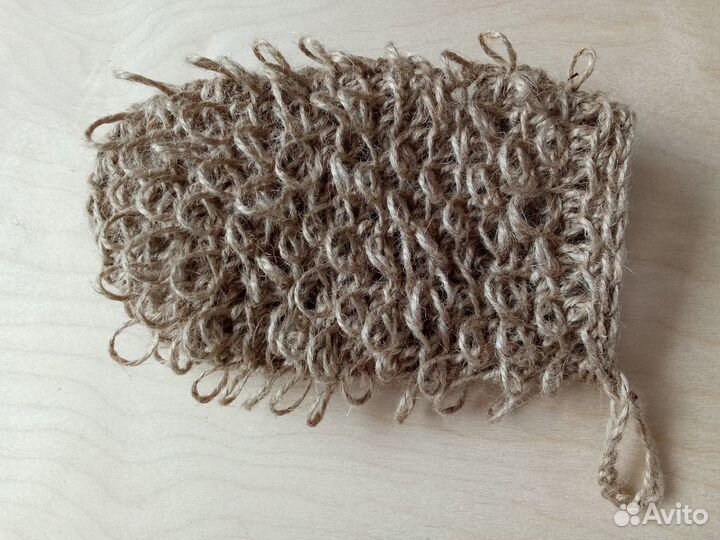 Джутовая мочалка рукавичка