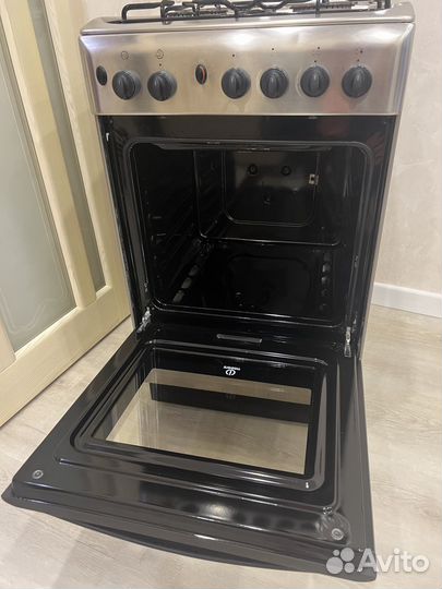 Газовая плита indesit (нерж,поджиг, электровертел)