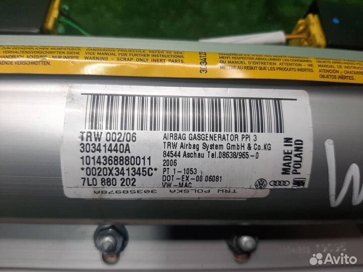 Подушка безопасности в торпедо volkswagen Touareg