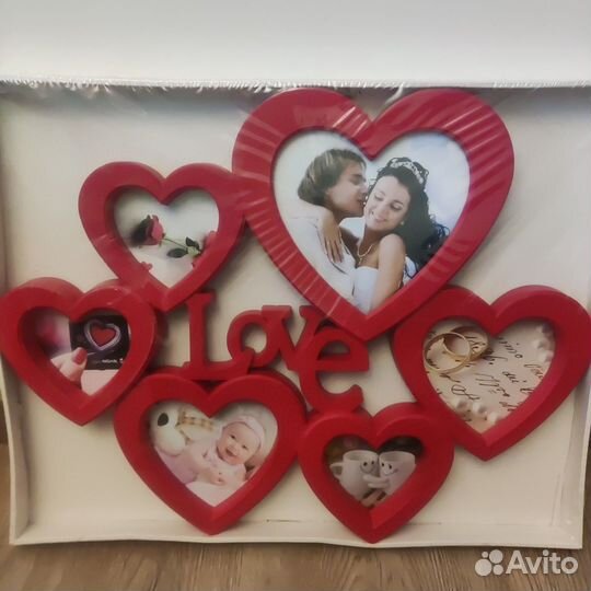 Фоторамка сердечками