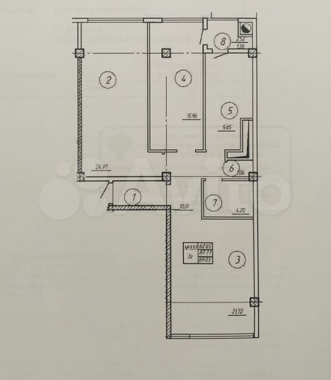 3-к. квартира, 89 м², 9/11 эт.