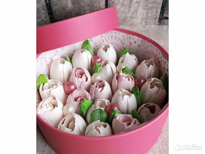 Цветы из зефира учителю