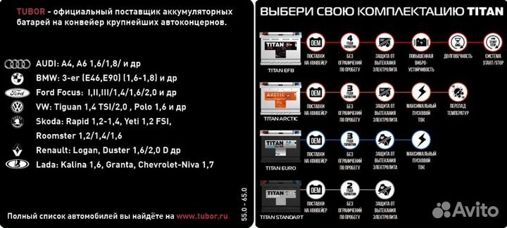 Акб 60Ач Titan Efb. (Start-Stop) Напрямую с завода