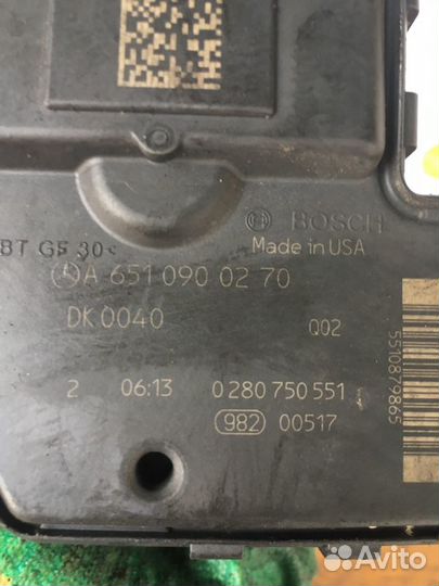 Заслонка дроссельная Mercedes C-Class W204 OM651