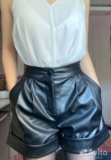 Шорты женские кожаные