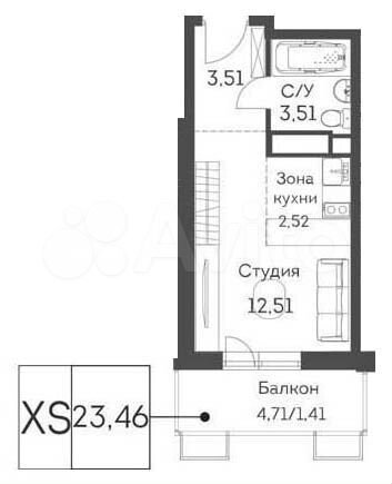 Квартира-студия, 23,5 м², 23/24 эт.