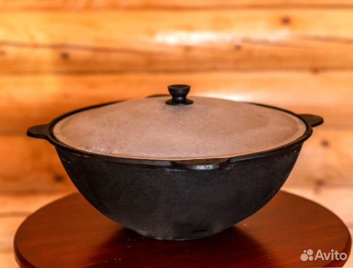 Казан чугунный 8 литров + крышка