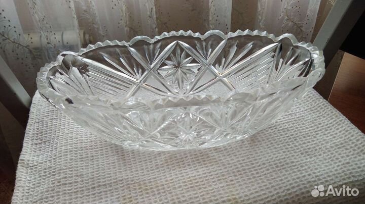 Хрустальная ваза-ладья