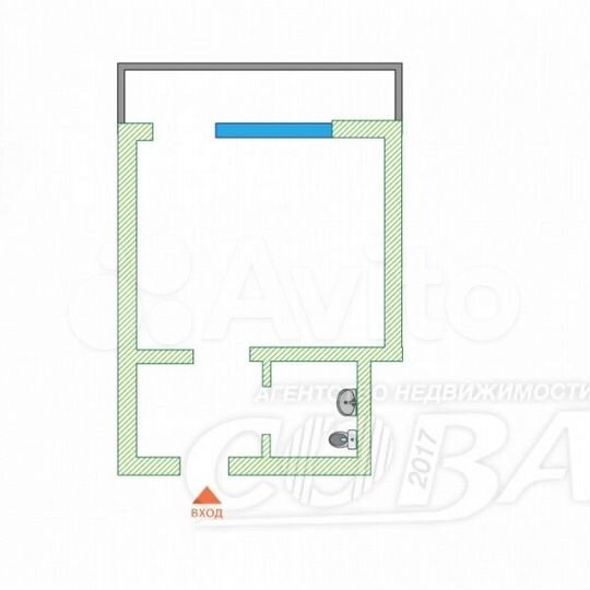 1-к. квартира, 14,7 м², 6/8 эт.