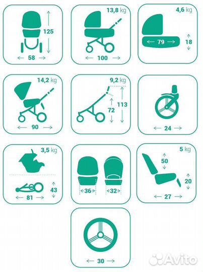 Коляска 2 в 1 Bebetto Tito